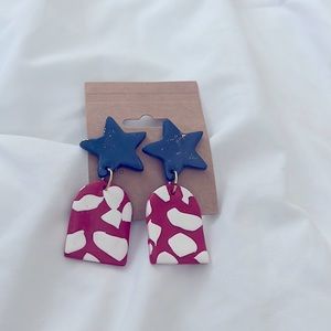 Handmade patriotic pierced earrings
